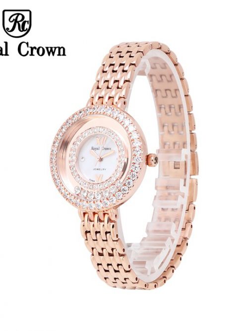 Đồng hồ nữ Royal Crown 3628 dây kim loại rose gold