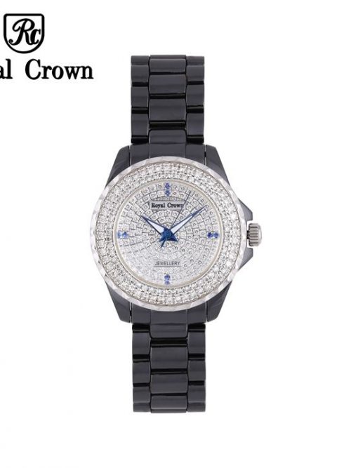 Đồng hồ nữ Royal Crown 3821 Ceramic đen