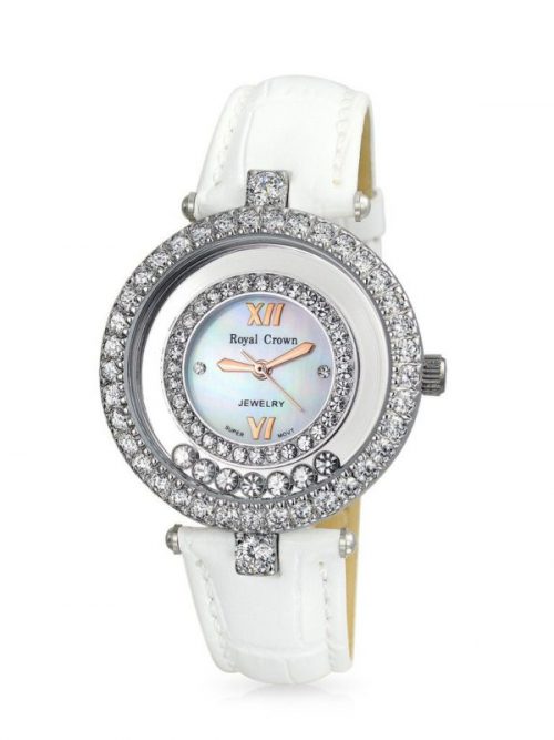 Đồng hồ nữ Royal Crown 3628 dây da trắng