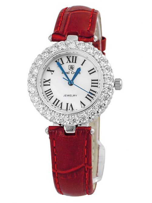 Đồng hồ nữ Royal Crown 6305 dây da đỏ
