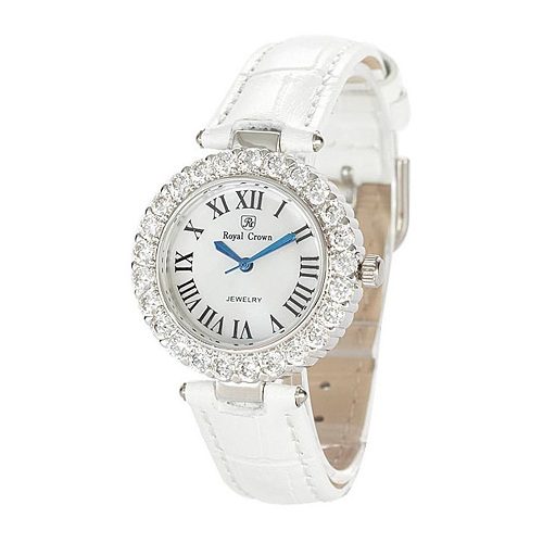 Đồng hồ nữ Royal Crown 6305 dây da trắng