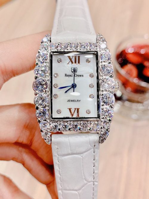 Đồng hồ nữ Royal Crown 6111 dây da trắng