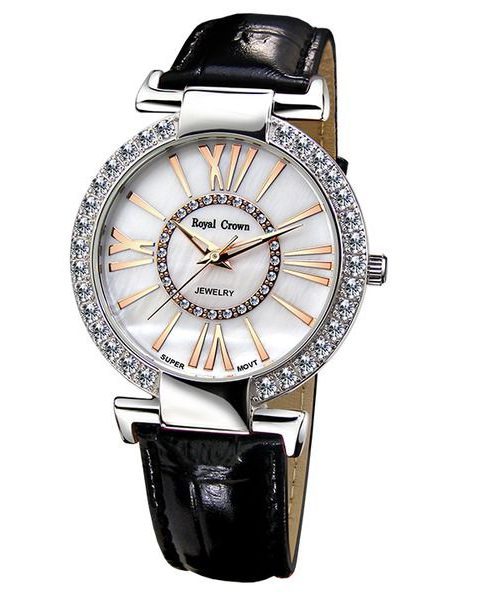 Đồng hồ nữ chính hãng Royal Crown 6116 dây da đen