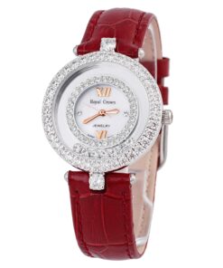 Đồng hồ nữ Royal Crown 3628 dây da đỏ