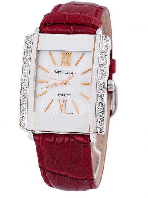 Đồng hồ nữ chính hãng Royal Crown 3645 dây da đỏ