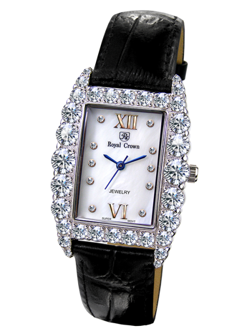 Đồng hồ nữ Royal Crown 6111 dây da đen