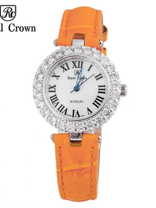 Đồng hồ Royal Crown 6305 dây da cam